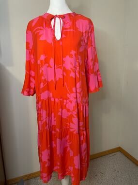 Sucrefas Red & Pink Tiered Dress Size 2XL